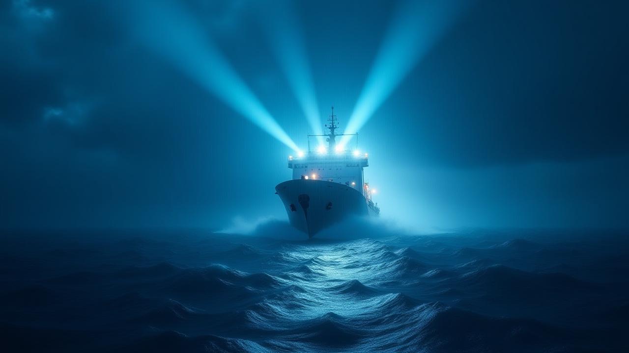 荒波を航行する船舶のデッキを照らす当社の高耐久性マリンライト