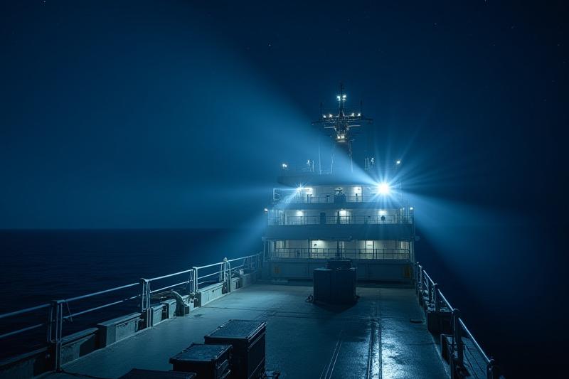 船舶のデッキを照らす照明